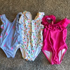 Baby girl swimsuit. Set of 3. Baby gap and target